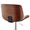 Armen Living Brock Adjustable Gray Faux Leather and Walnut Wood with Chrome Finish Bar Stool LCBCBAWAGR - alternate 4